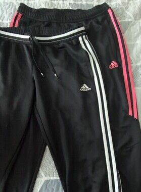 Adidas Climacool Track Pants, Joggers, Bundle of Two, White & Pink Stripes, MD